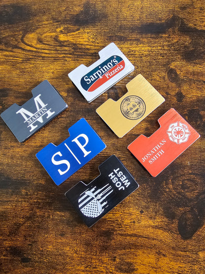 Custom personalized Ultra Thin RFID Blocking Aluminum Credit Card Holder with Money Clip Minimalist Metal Wallet