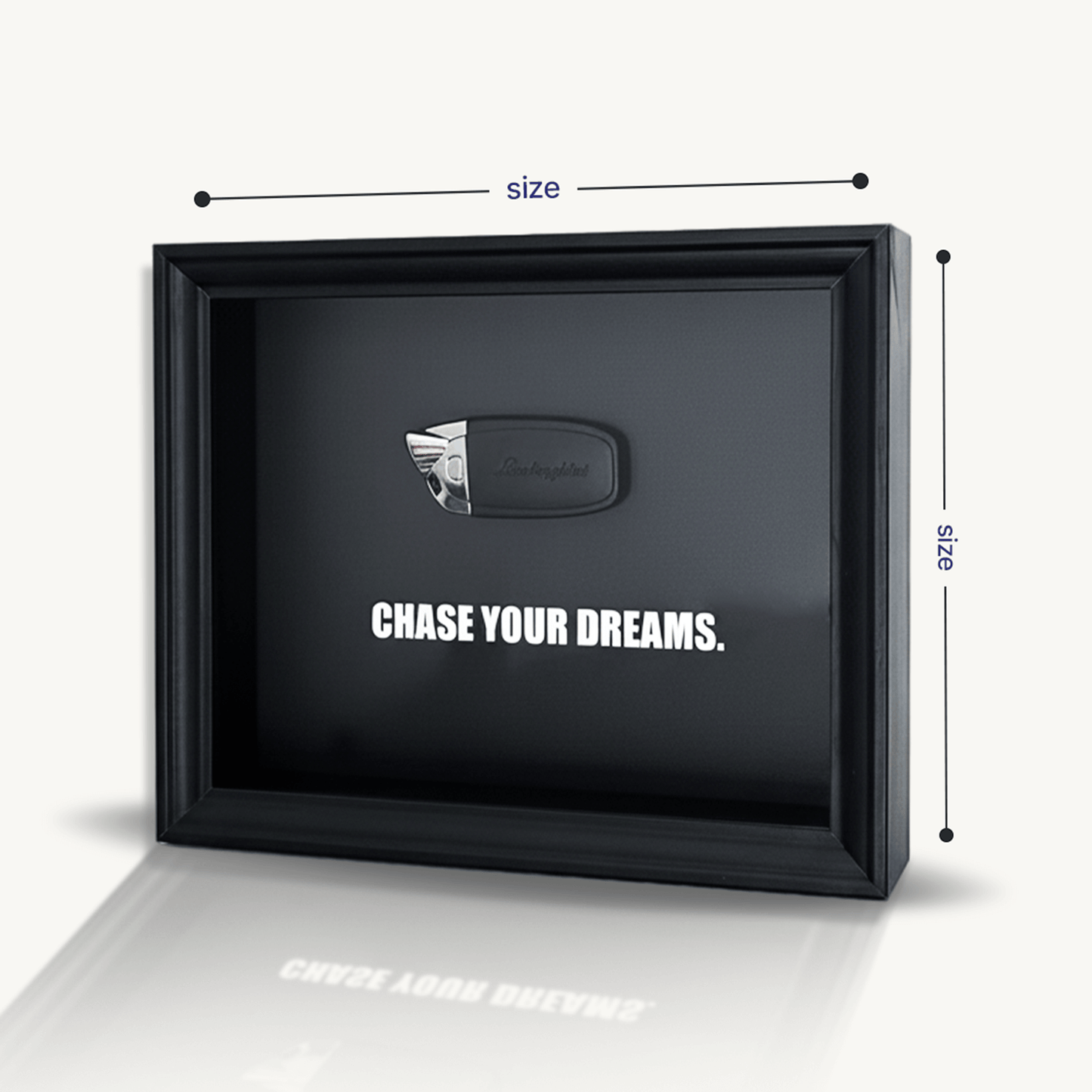 Lamborghini Framed Shadow Box with Custom Quote