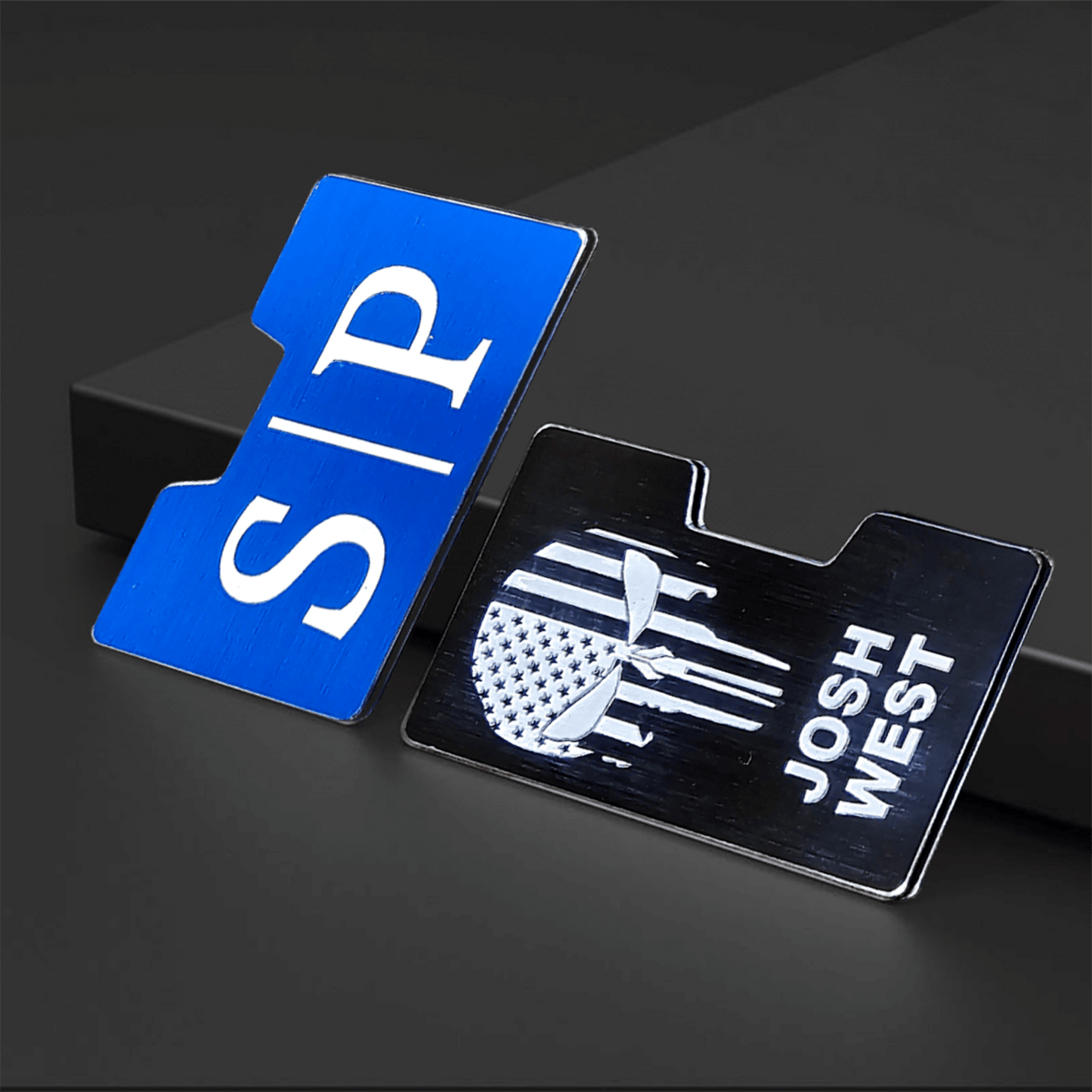 Custom personalized Ultra Thin RFID Blocking Aluminum Credit Card Holder with Money Clip Minimalist Metal Wallet