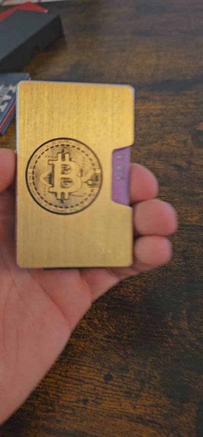 Custom personalized Ultra Thin RFID Blocking Aluminum Credit Card Holder with Money Clip Minimalist Metal Wallet