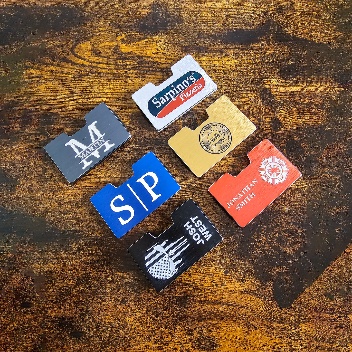 Custom personalized Ultra Thin RFID Blocking Aluminum Credit Card Holder with Money Clip Minimalist Metal Wallet