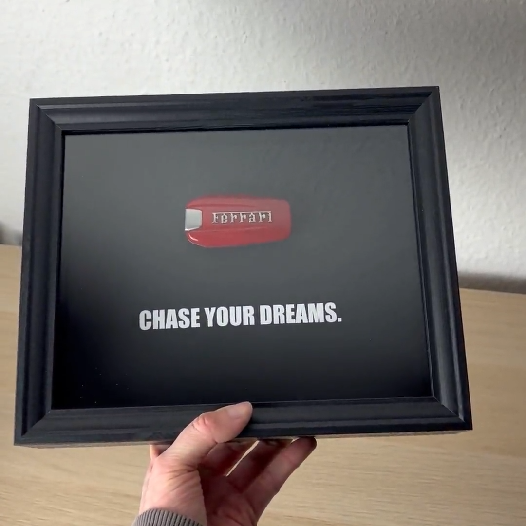 Ferrari Framed Shadow Box with Custom Quote